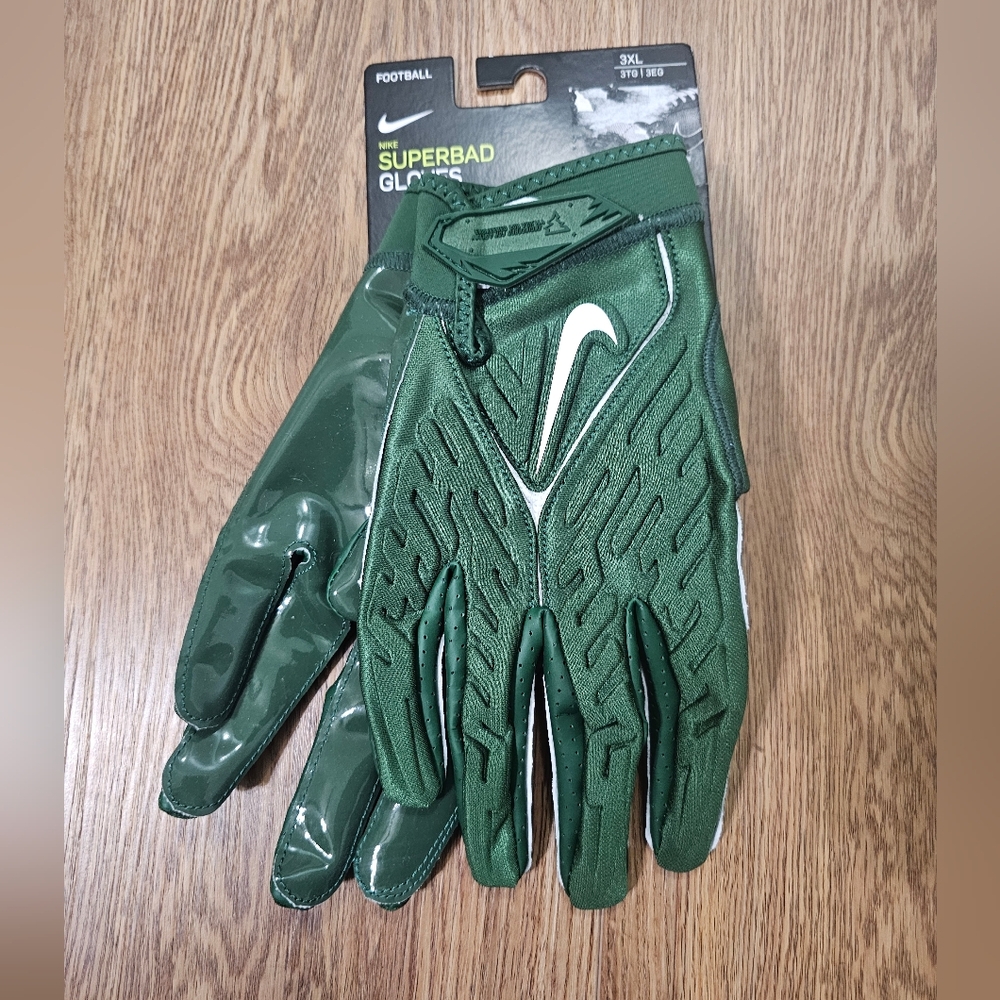 Nike Superbad 6.0 Mens size 3XL NFL Football Gloves Green XXXL NEW DX4520-304